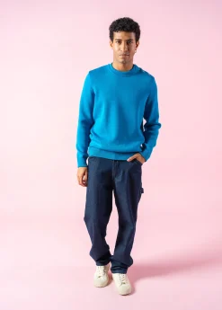 SAINT JAMES Pulls Marins*Pull marin uni Cancale Paonpop/paon