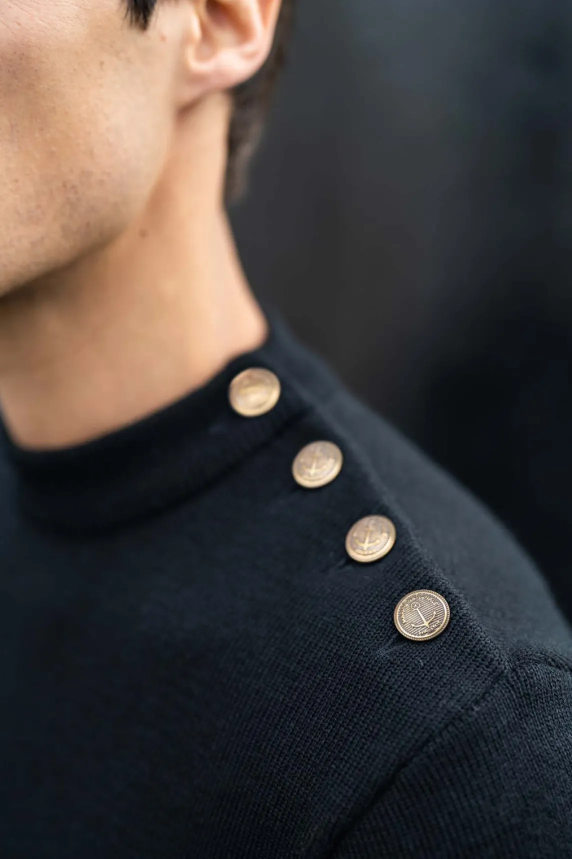 SAINT JAMES Pulls Marins*Pull marin uni "Compas" Noir