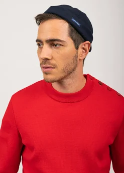 SAINT JAMES Pulls Marins*Pull marin uni Dinan Rouge