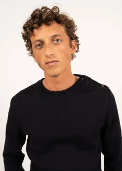 SAINT JAMES Pulls Marins*Pull marin uni Galiote Navy