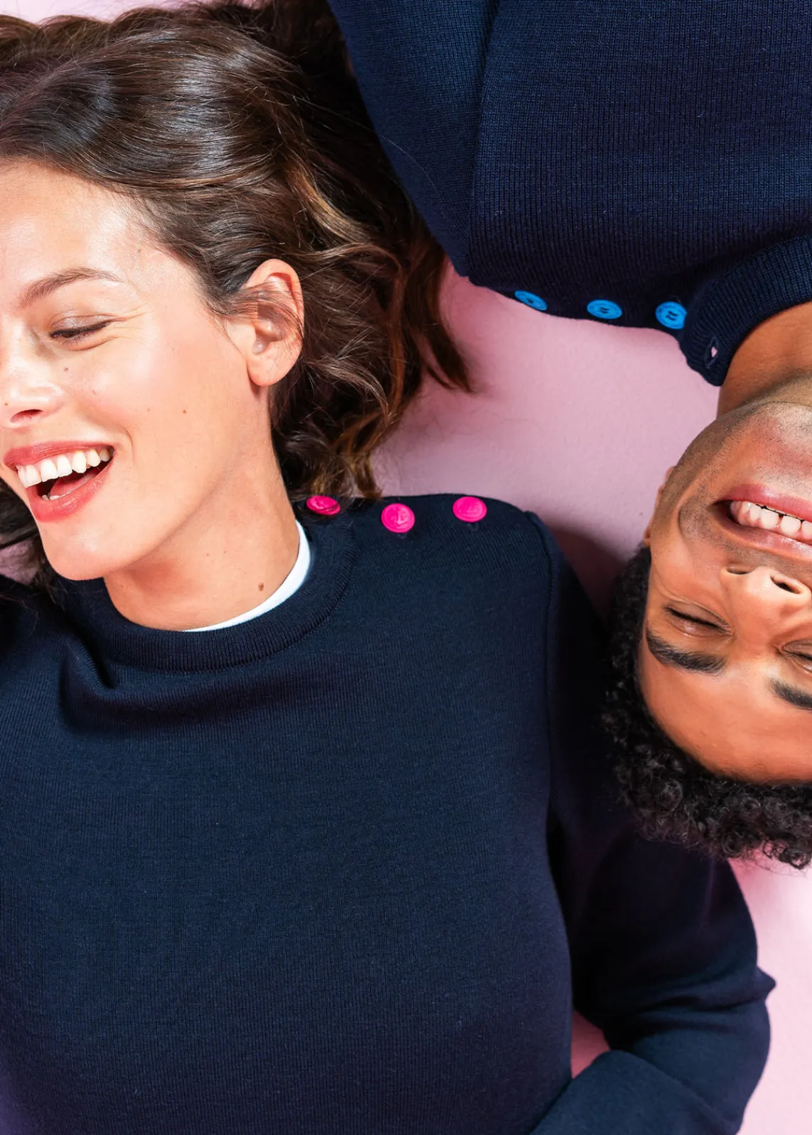 SAINT JAMES Pulls Marins*Pull marin uni Marée Navypop/magenta