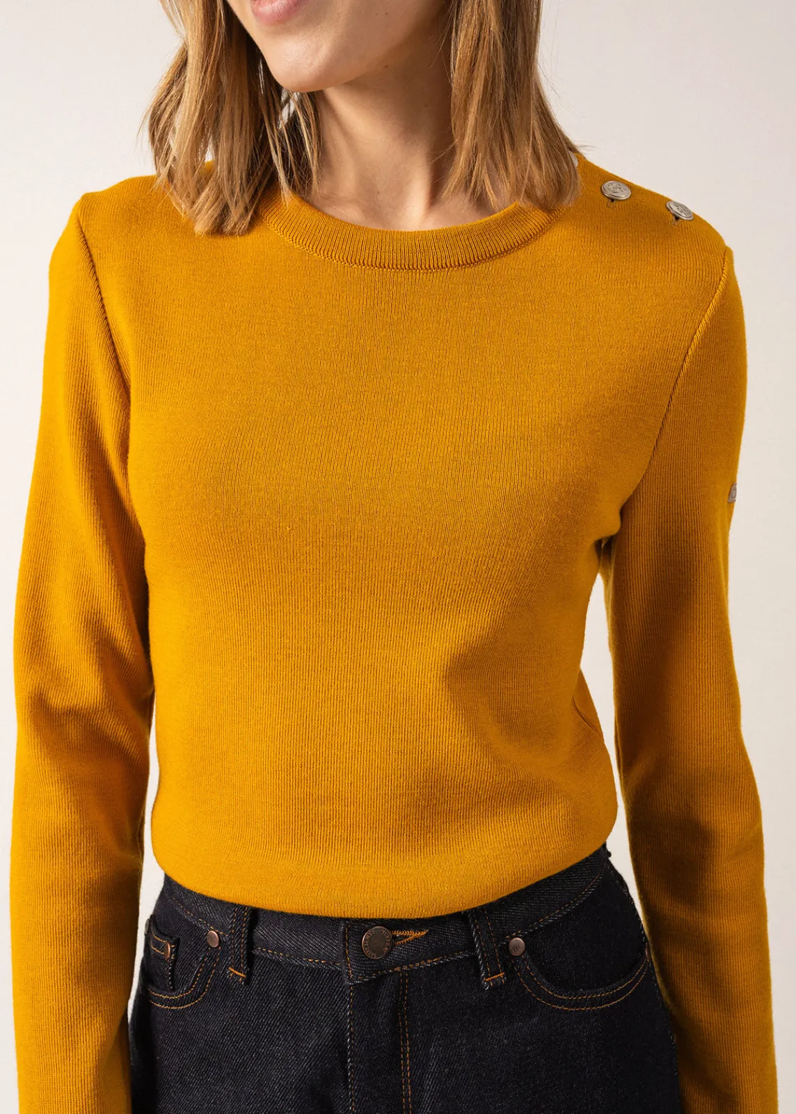 SAINT JAMES Pulls Marins*Pull marin uni Marée Ambre