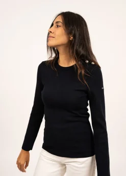 SAINT JAMES Pulls Marins*Pull marin uni Marée Navy