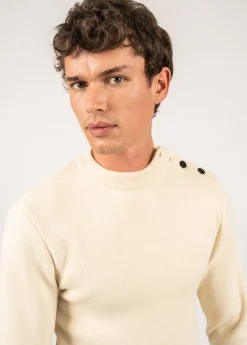 SAINT JAMES Pulls Marins*Pull marin uni Matelot Ecru