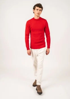 SAINT JAMES Pulls Marins*Pull marin uni Matelot Rouge