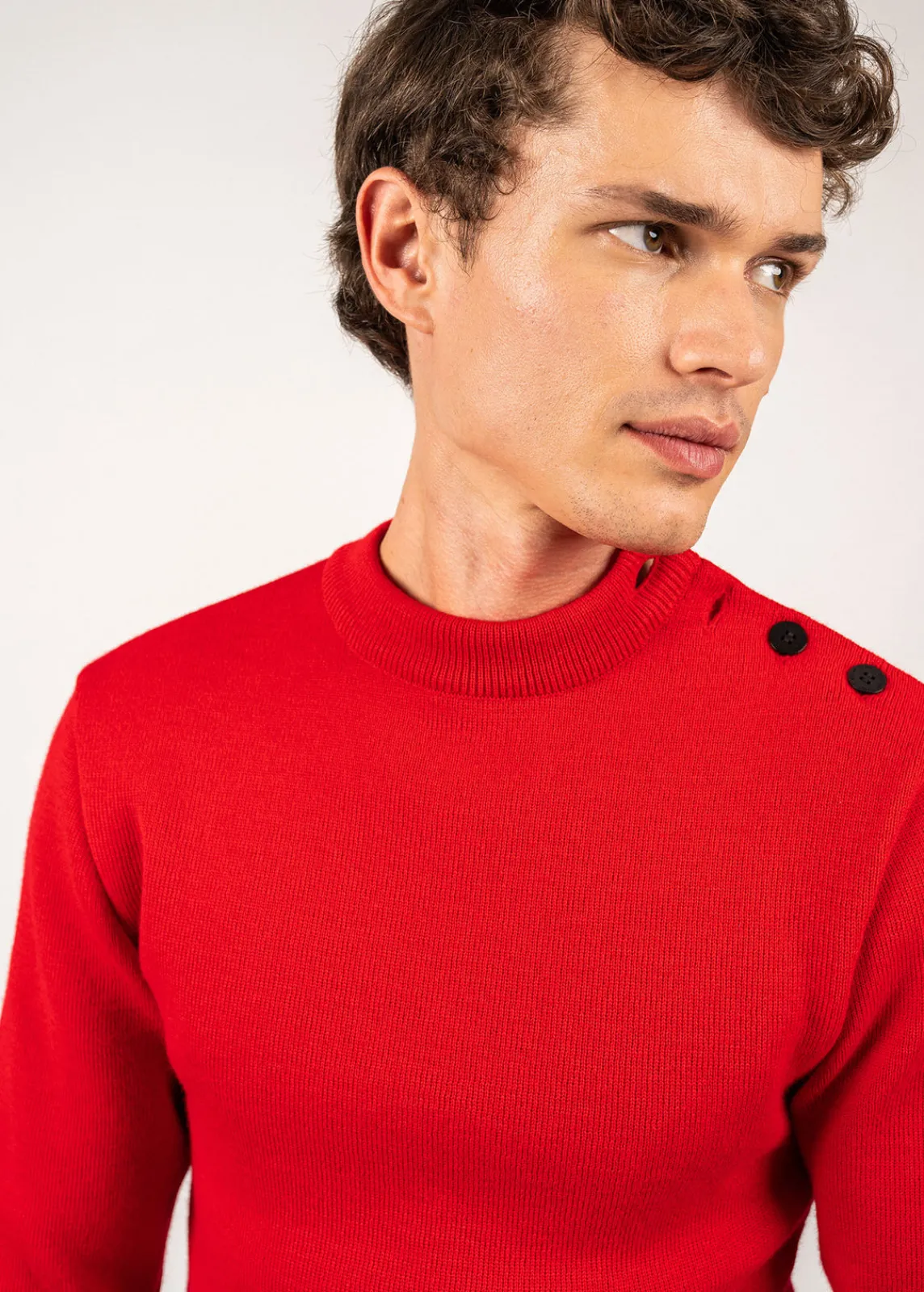 SAINT JAMES Pulls Marins*Pull marin uni Matelot Rouge