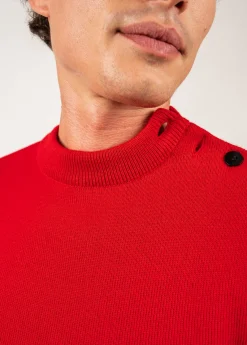 SAINT JAMES Pulls Marins*Pull marin uni Matelot Rouge