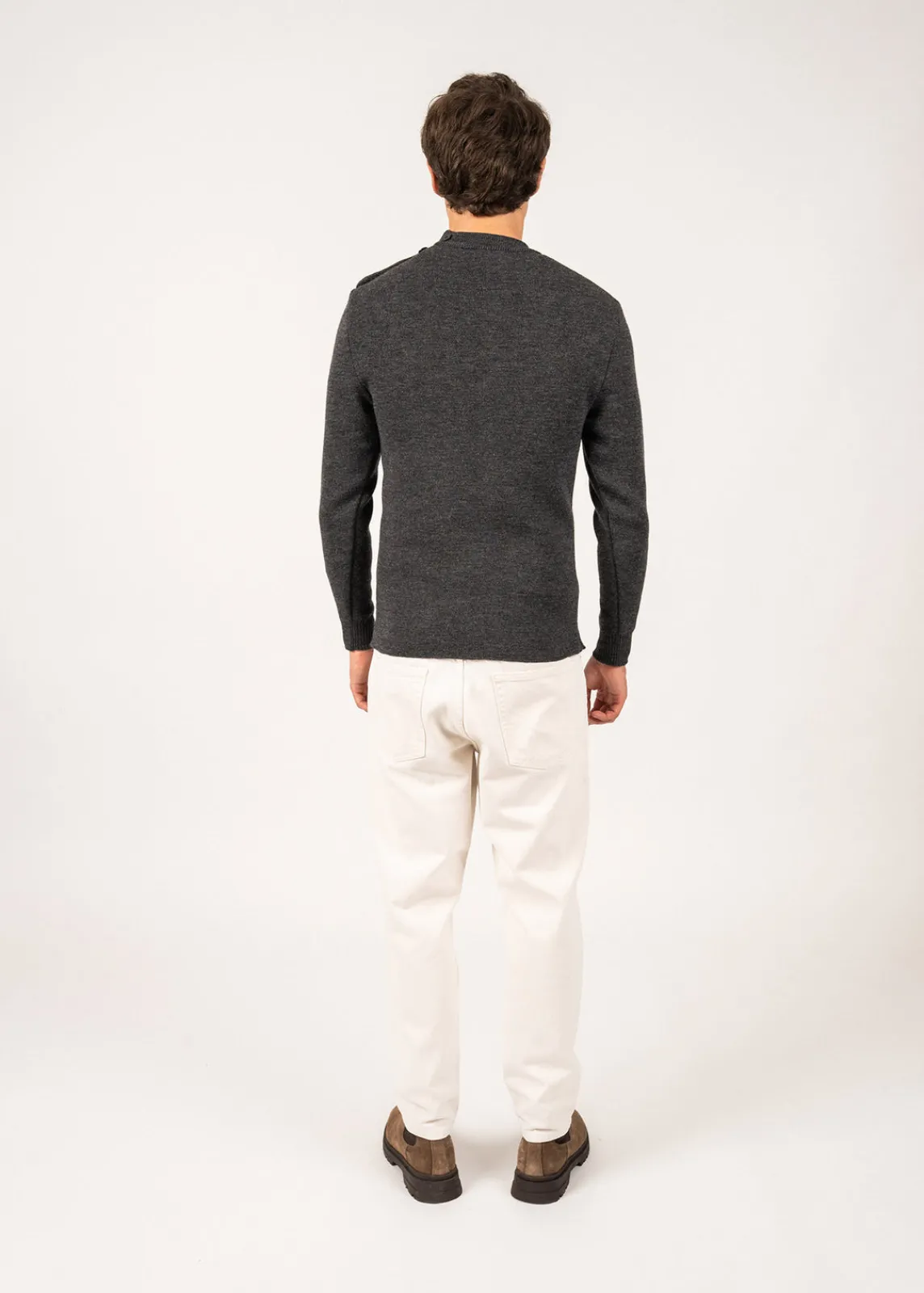 SAINT JAMES Pulls Marins*Pull marin uni Matelot Gris