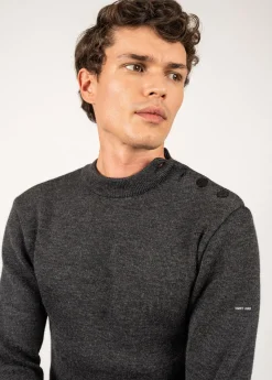 SAINT JAMES Pulls Marins*Pull marin uni Matelot Gris