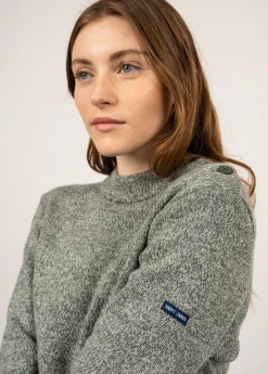 SAINT JAMES Pulls Marins*Pull marin uni Paris Vegetal/ecru