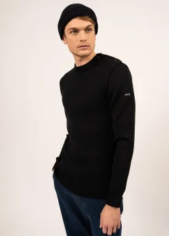 SAINT JAMES Pulls Marins*Pull marin uni Rochefort Noir