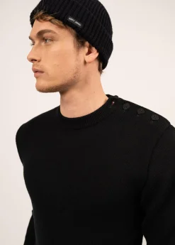 SAINT JAMES Pulls Marins*Pull marin uni Rochefort Noir