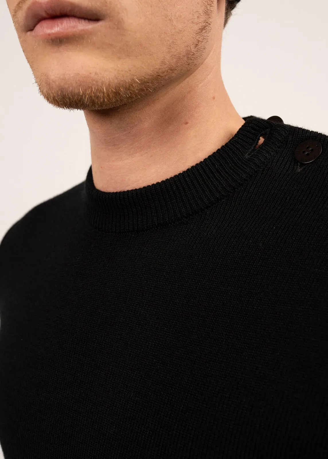 SAINT JAMES Pulls Marins*Pull marin uni Rochefort Noir