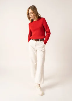 SAINT JAMES Pulls Marins*Pull marin uni Rochefort Rouge