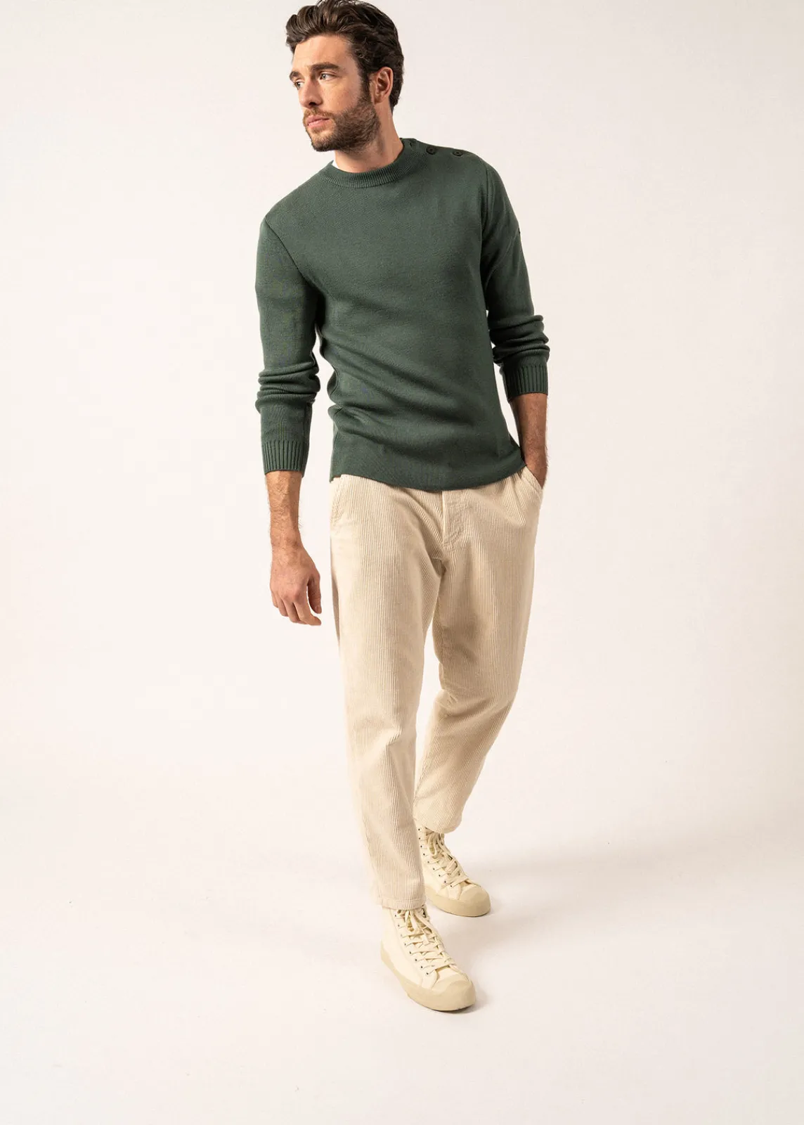 SAINT JAMES Pulls Marins*Pull marin uni Rochefort Vegetal