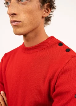 SAINT JAMES Pulls Marins*Pull marin uni Rochefort Rouge