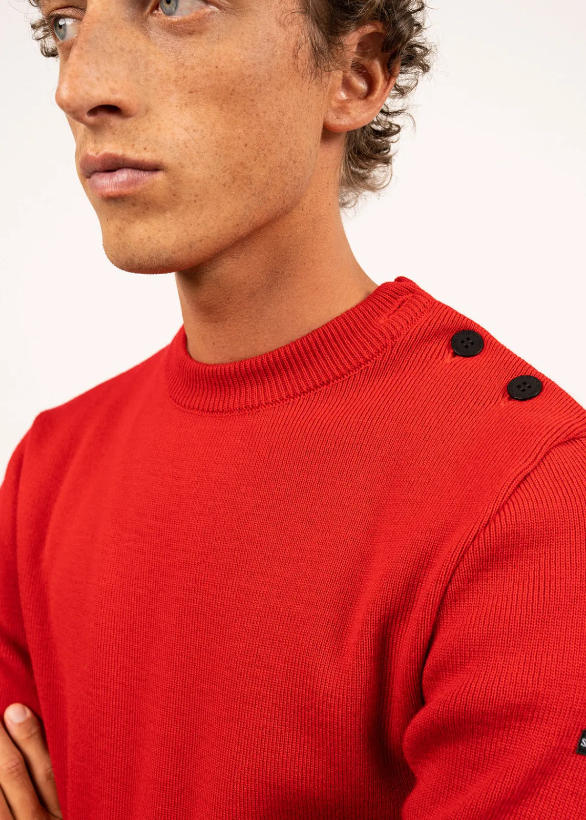 SAINT JAMES Pulls Marins*Pull marin uni Rochefort Rouge