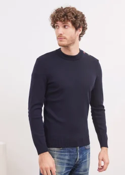 SAINT JAMES Pulls Marins*Pull Mondiovision Bretagne Navy/ecume