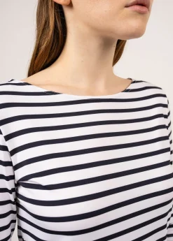 SAINT JAMES Robes & Jupes*Robe marinière anti-UV Propriano Neige/navy