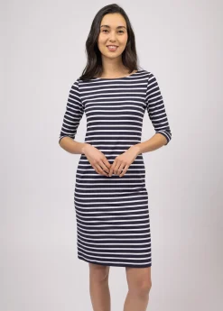 SAINT JAMES Robes & Jupes*Robe marinière anti-UV Propriano Navy/neige