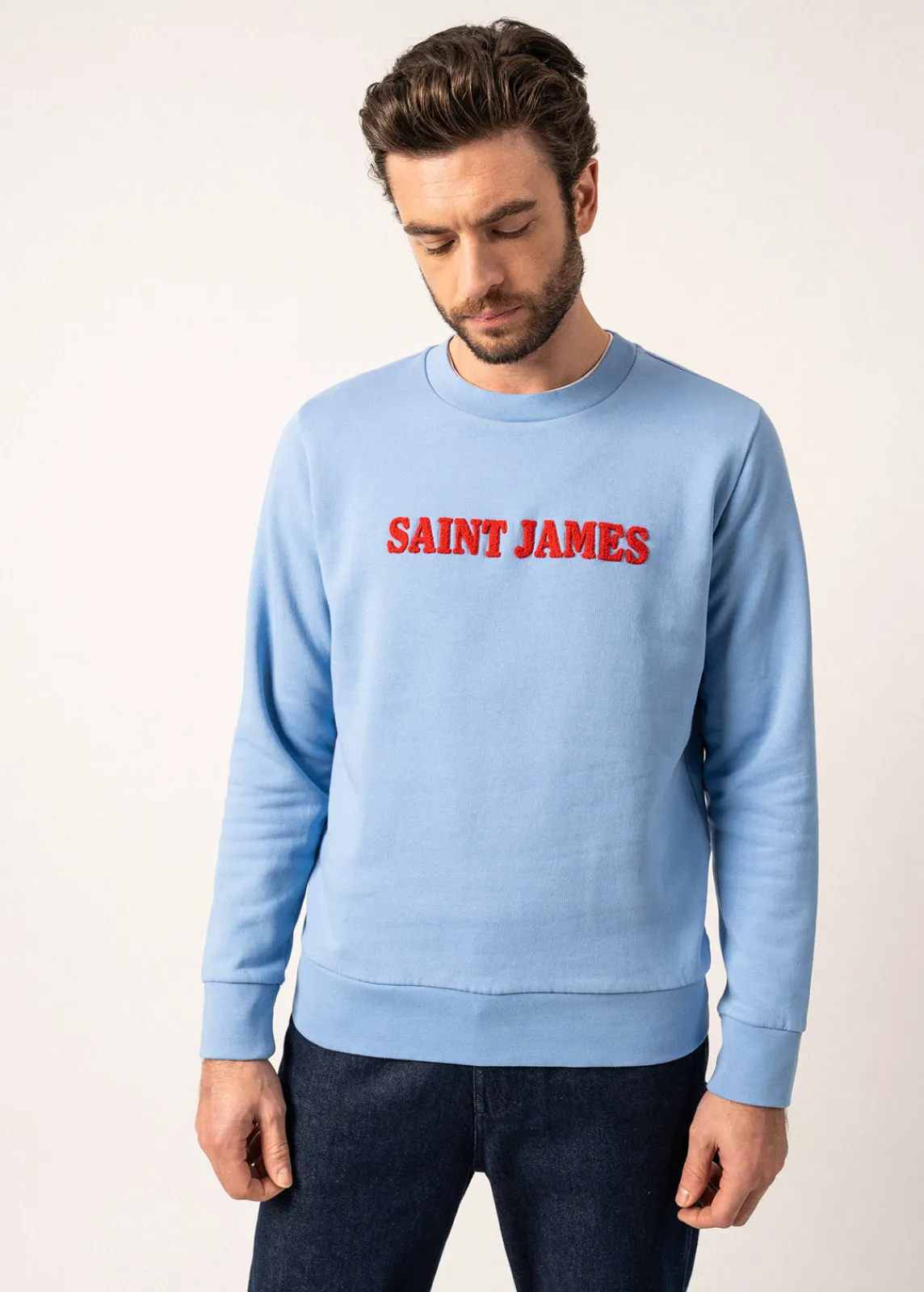 SAINT JAMES Pulls & Gilets*Sweatshirt Solal Oxygene/tulipe