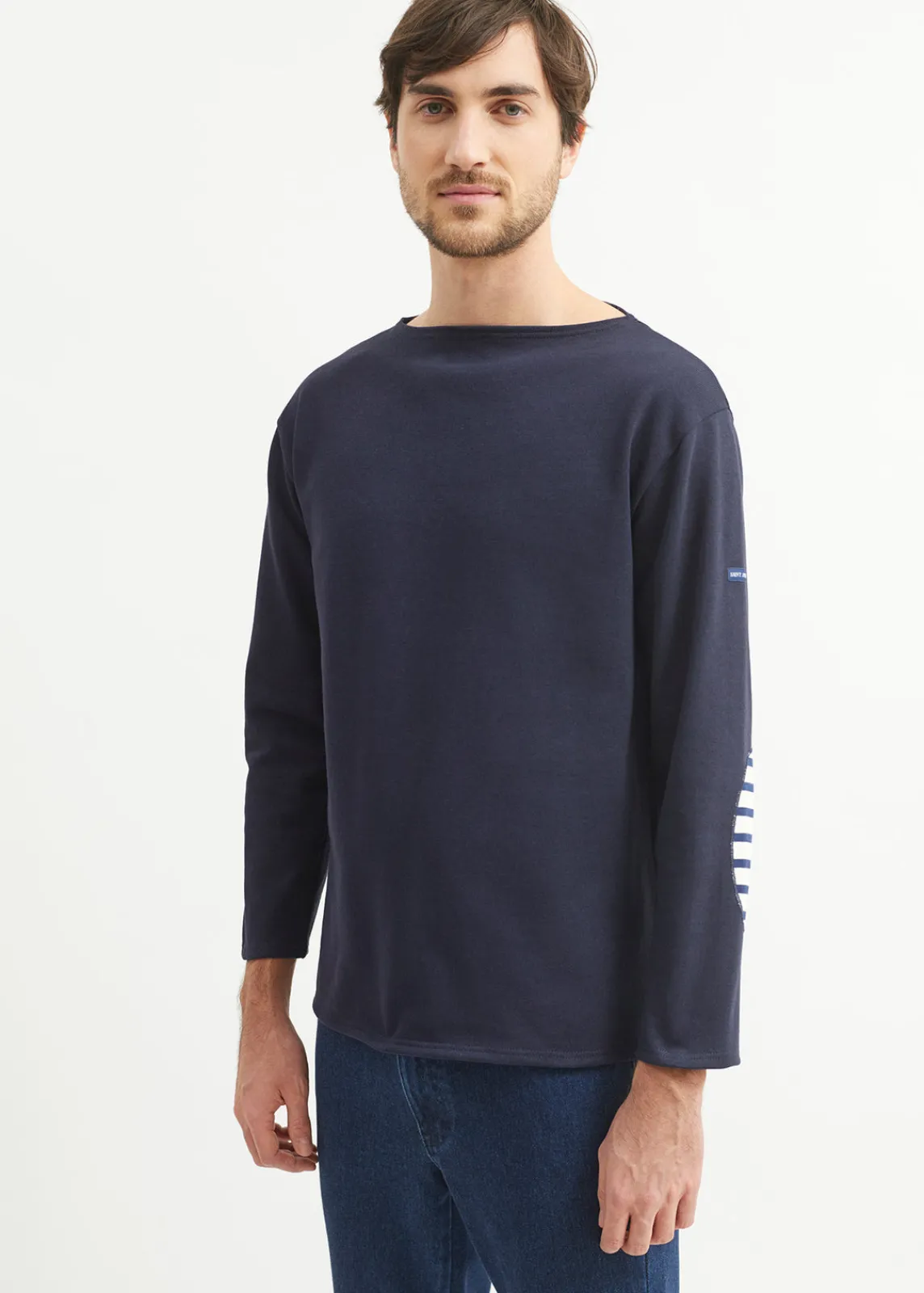 SAINT JAMES Marinières*T-shirt marin col bateau Guildo Navy