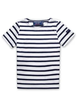 SAINT JAMES Marinières*T-shirt marinière enfant Levant Neige/marine