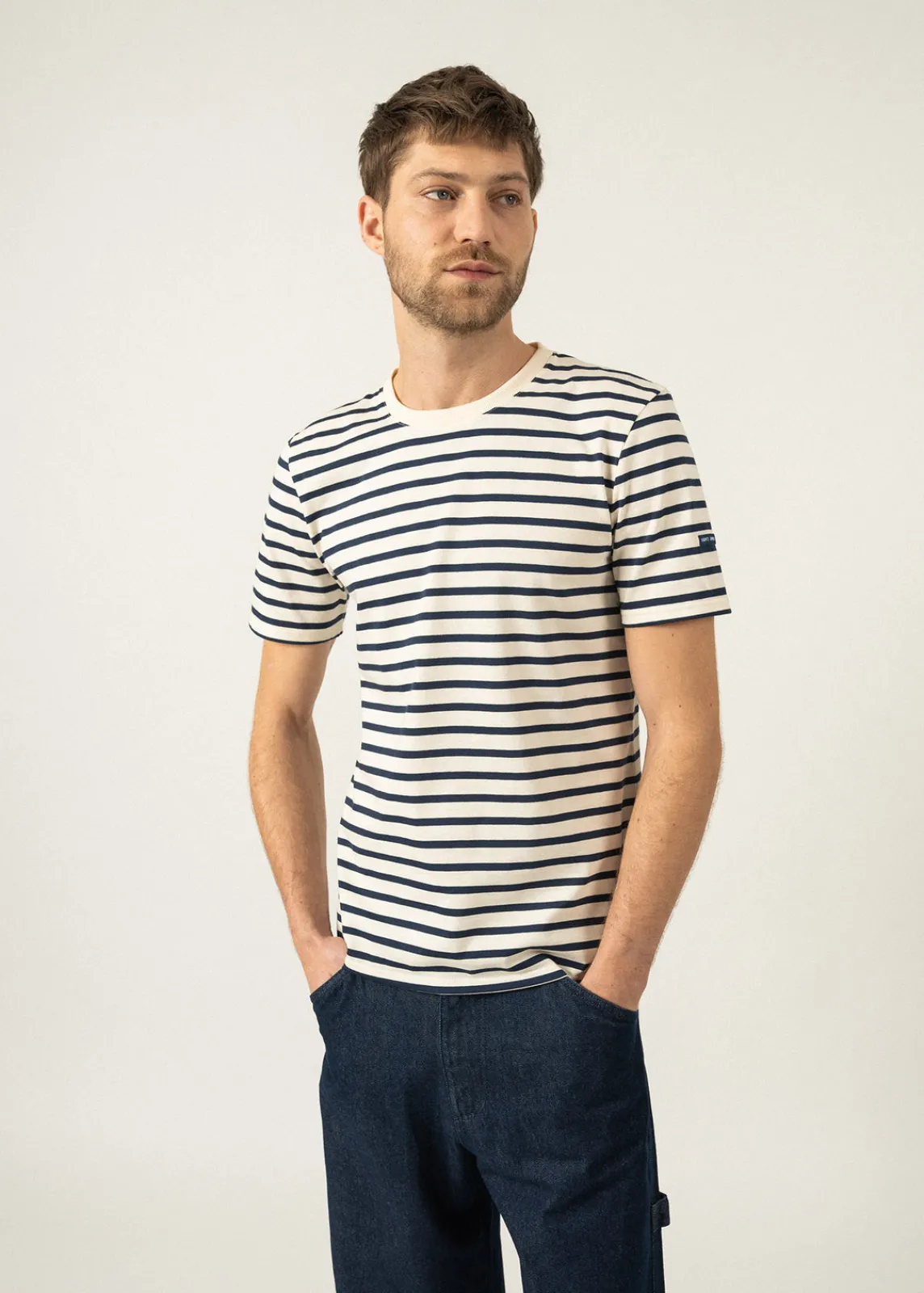 SAINT JAMES Marinières*T-shirt marinière Plouider Ecru/marine