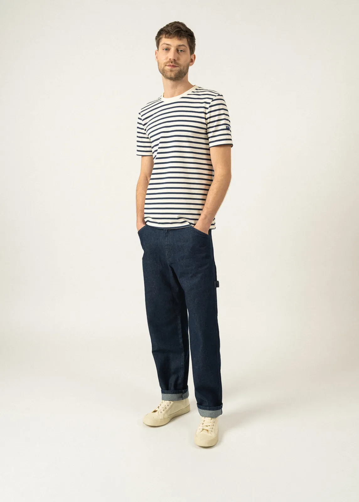 SAINT JAMES Marinières*T-shirt marinière Plouider Ecru/marine