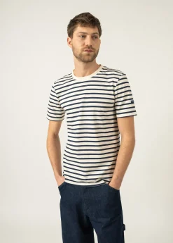 SAINT JAMES T-shirts & Polos*T-shirt marinière Plouider Ecru/marine