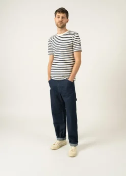 SAINT JAMES T-shirts & Polos*T-shirt marinière Plouider Ecru/marine