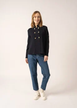 SAINT JAMES Vestes*Veste en maille fantaisie Méribel Navy